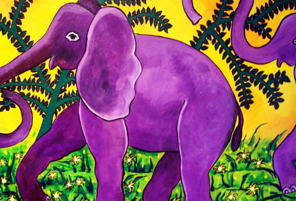 Purple Elephant Print