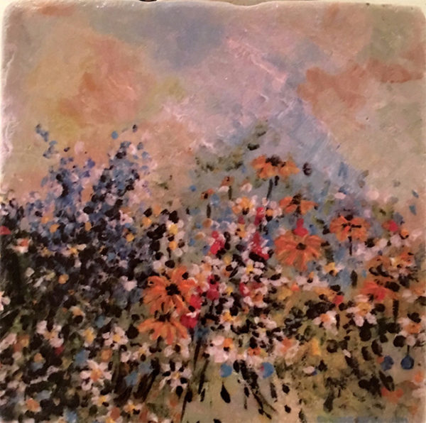 Tile # 12 Les fleurs 4x4